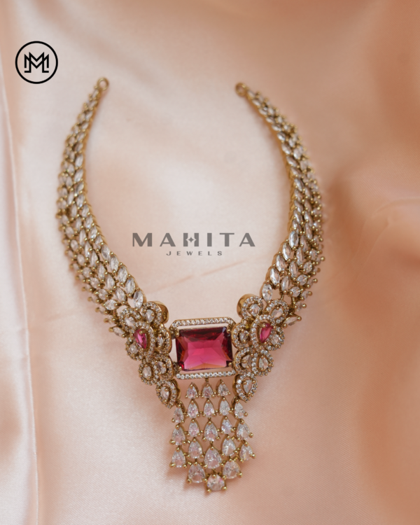 AD stone Red Necklace - Image 4
