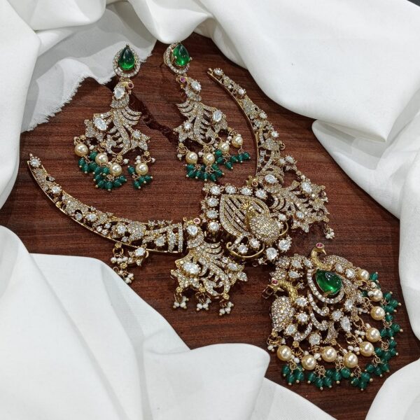 Moissanite Diamond Neckpiece with earrings