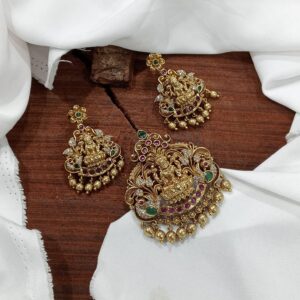 Lakshmi Pendant with Earrings